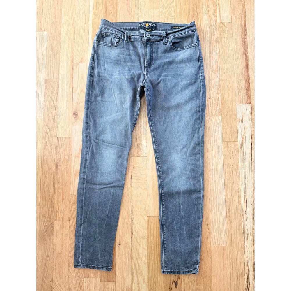 Lucky Brand Brooke Skinny Jeans Gray Denim Mid Rise Stretch Womens Size 8 29